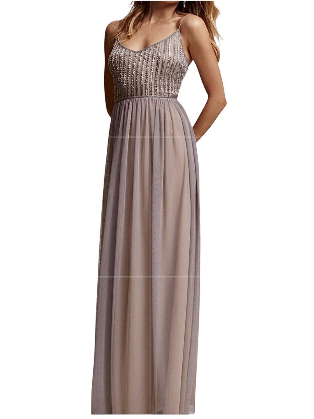BHLDN Laurent Dress in Silver Gray Size 8 NWT